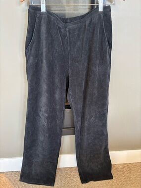 L.L.Bean Corduroy Pants Women’s Large Black Elastic Waist Straight Leg Cozy